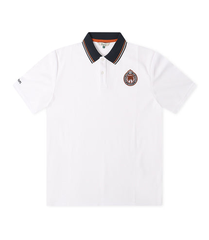 Malbon Fairway Oakwood Polo - White