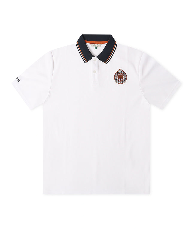 Malbon Fairway Oakwood Polo - White