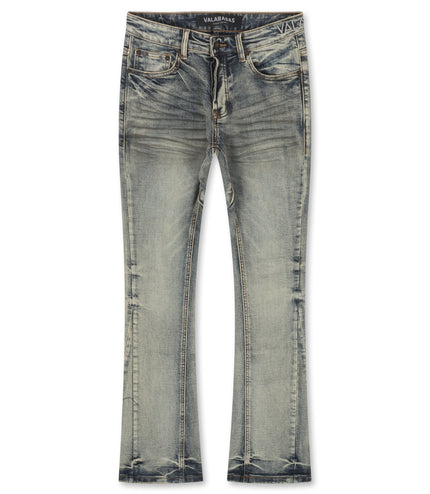 Valabasas Fax Stacked Jeans - Light Blue Washed