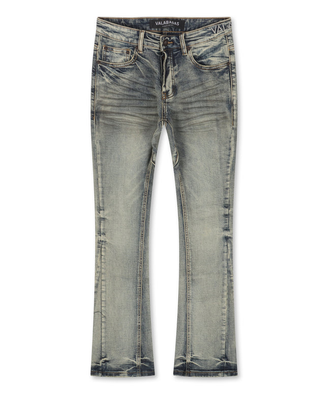Valabasas Fax Stacked Jeans - Light Blue Washed