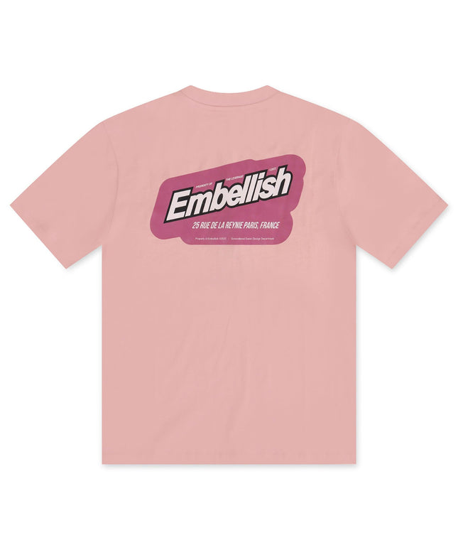 Embellish Garage Tee - Bubble Gum - Denim Exchange