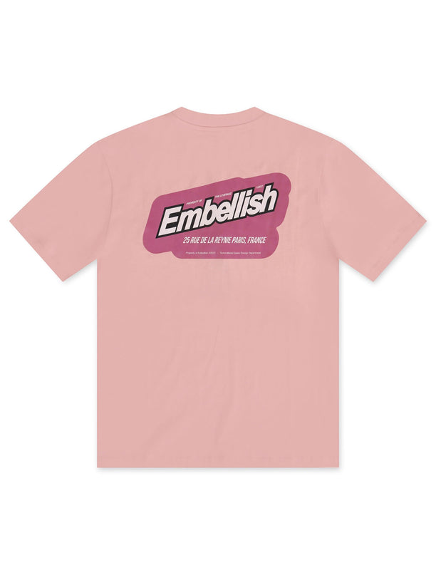 Embellish Garage Tee - Bubble Gum - Denim Exchange 