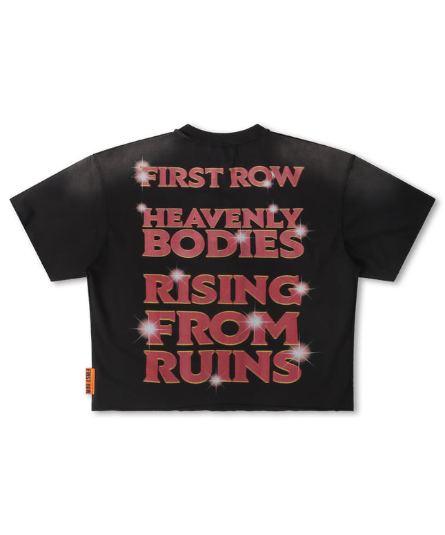 First Row Cropped Mini Terry Tee - Black