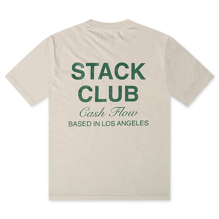 Stack Club Cash Flow Heavyweight Tee - Cream/Green - denim exchange