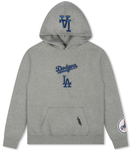 Pro Standard La Dodgers Wingspan Drop Shoulder Hoodie - Dark Heather Grey