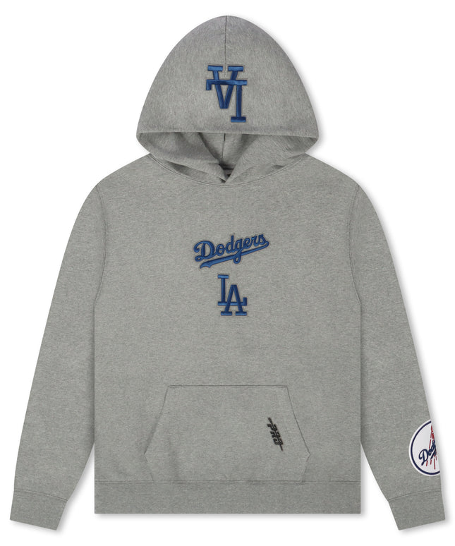 Pro Standard La Dodgers Wingspan Drop Shoulder Hoodie - Dark Heather Grey
