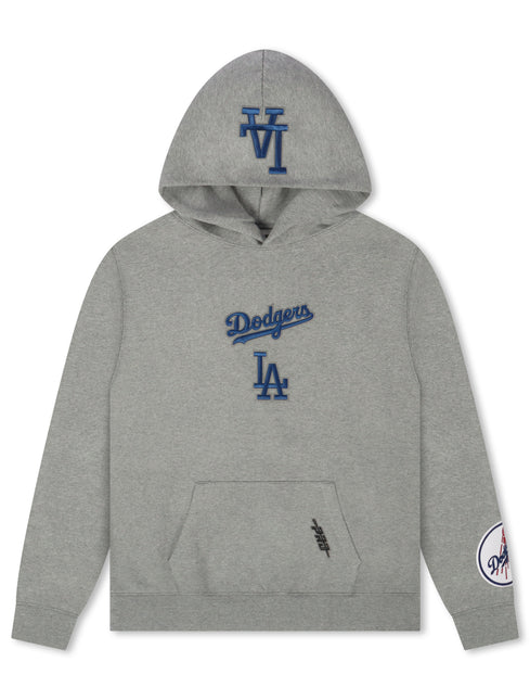 Pro Standard La Dodgers Wingspan Drop Shoulder Hoodie - Dark Heather Grey