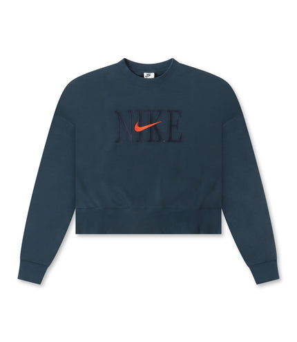 Nike Womens Phoenix Fleece Cropped Crewneck - Armory Navy