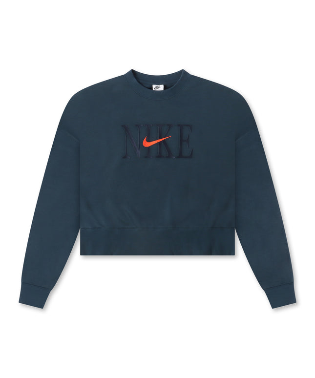 Nike Womens Phoenix Fleece Cropped Crewneck - Armory Navy
