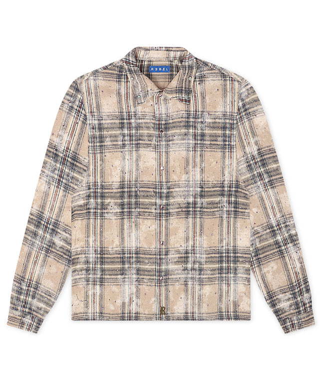 Rebel Denim Rhinestone Flannel - Grey