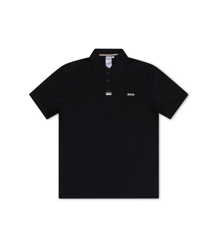 Boss Kids Contrast Polo - Black