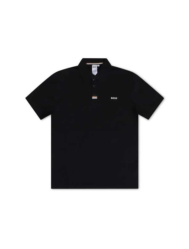 Boss Kids Contrast Polo - Black