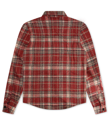 Roku Studio Tear Drip Heavy Flannel - Burgundy