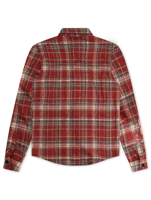 Roku Studio Tear Drip Heavy Flannel - Burgundy