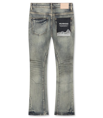Valabasas Fax Stacked Jeans - Light Blue Washed