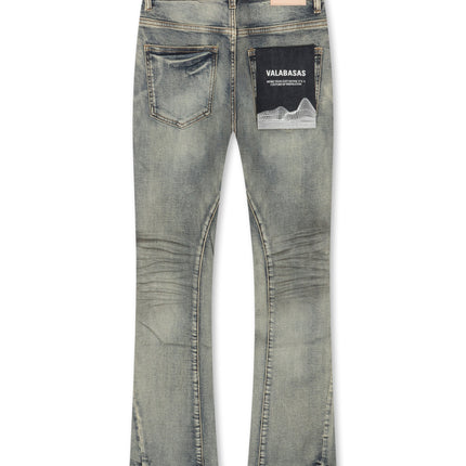 Valabasas Fax Stacked Jeans - Light Blue Washed