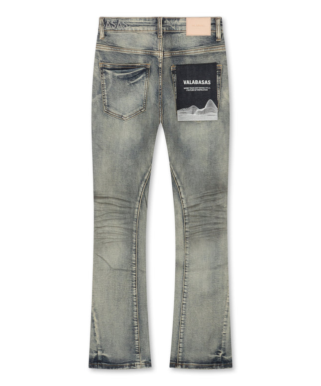 Valabasas Fax Stacked Jeans - Light Blue Washed
