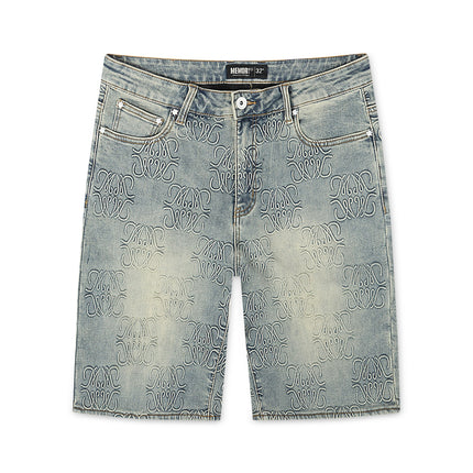 Memory Lane Monogram Denim Short - Blue Rinse