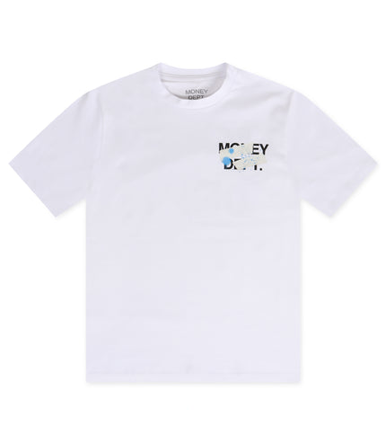 Money Dept. Wound Tee - White/Black/Blue