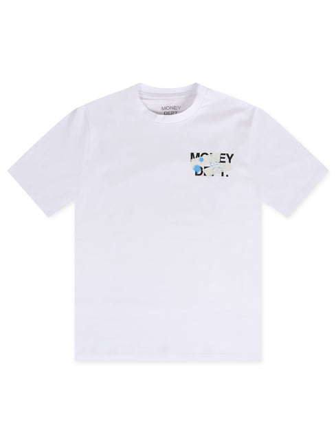 Money Dept. Wound Tee - White/Black/Blue