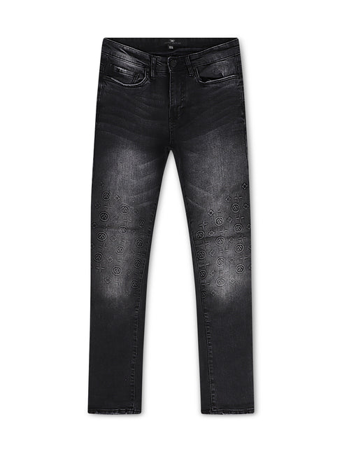 Jordan Craig Monogram Denim Jean - Black Shadow