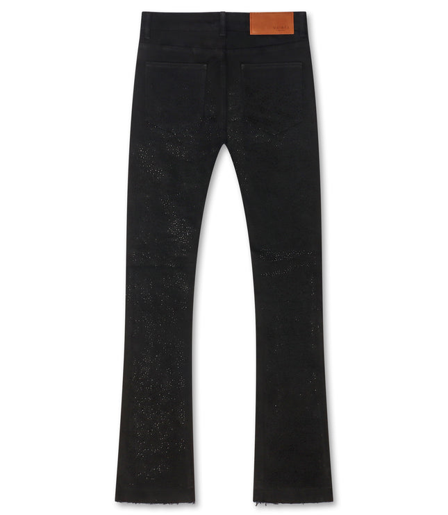 Waimea Rhinestone Stacked Fit Jeans - Jet Black