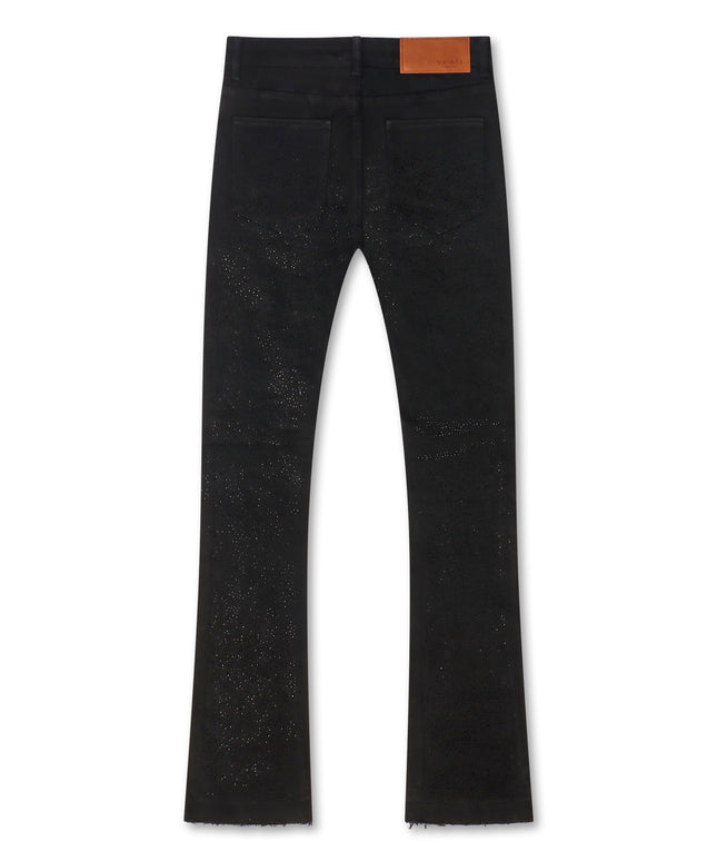 Waimea Rhinestone Stacked Fit Jeans - Jet Black