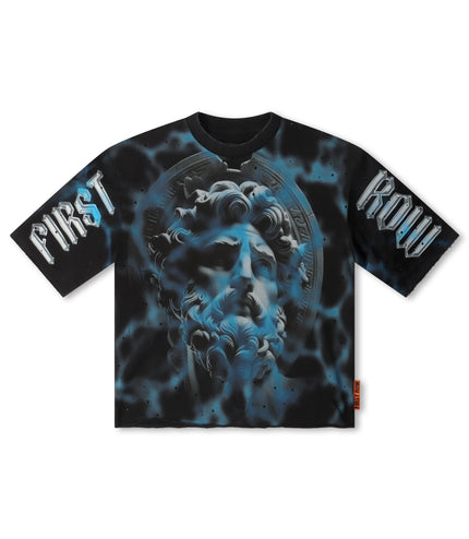 First Row Cropped Heavenly Bodies Tee - Black