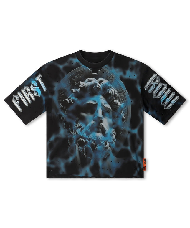 First Row Cropped Heavenly Bodies Tee - Black