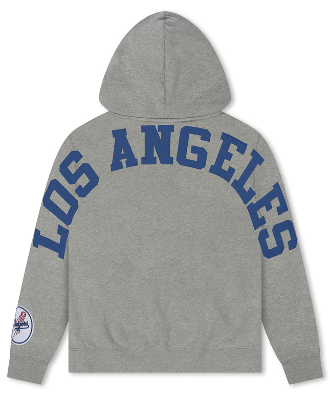 Pro Standard La Dodgers Wingspan Drop Shoulder Hoodie - Dark Heather Grey