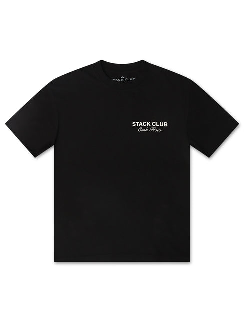 Stack Club Cash Flow Heavyweight Tee - Black/Cream - denim exchange