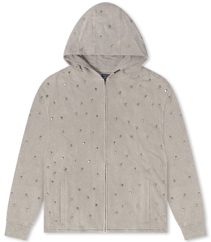 Rebel Denim Diamond Hoodie - Grey