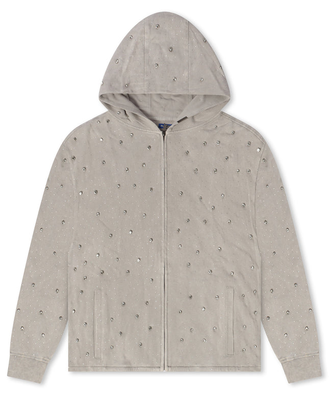 Rebel Denim Diamond Hoodie - Grey