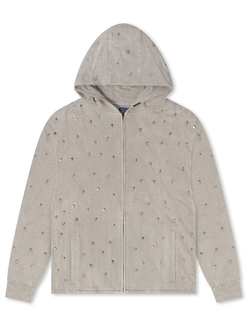 Rebel Denim Diamond Hoodie - Grey