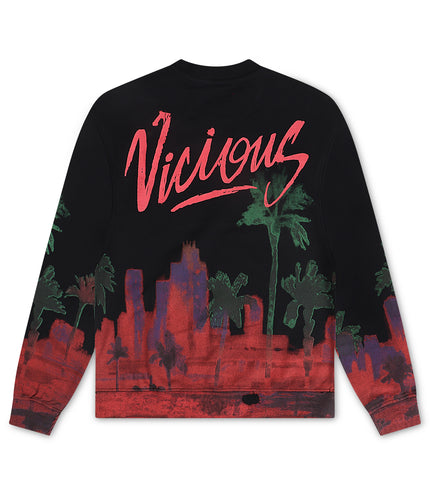 Vicious Denim Graphic Crewneck - Black