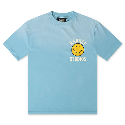 Market Studios Smiley Upside Down Tee - Retro Blue - denim exchange