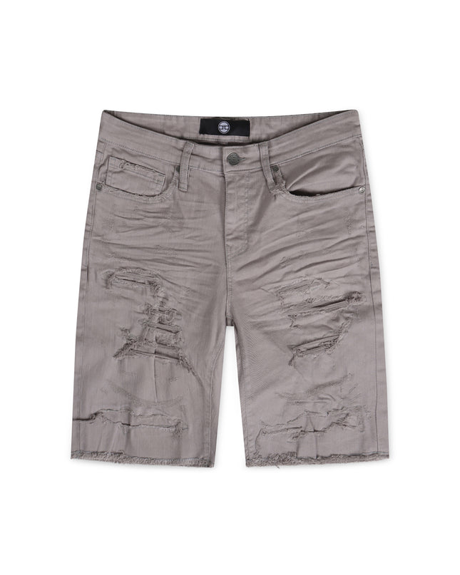 Jordan Craig Ripped And Repair Shorts - Light Grey - Denim Exchange USA