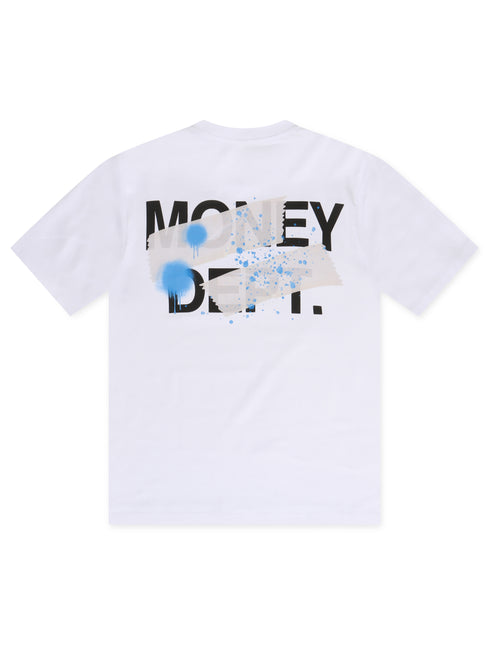 Money Dept. Wound Tee - White/Black/Blue