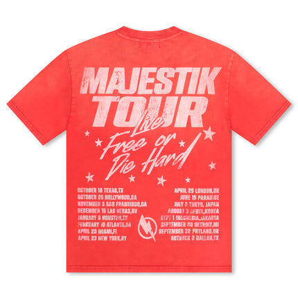 Majestik Garment Dyed Print Tee - Red