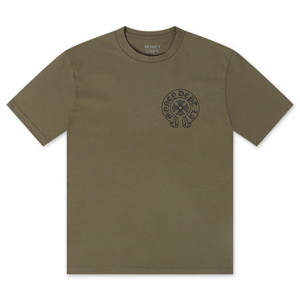 Money Dept. Vintage Old English Tee - Olive/Black