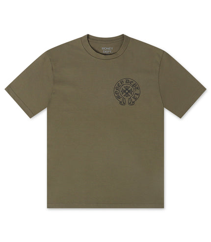 Money Dept. Vintage Old English Tee - Olive/Black