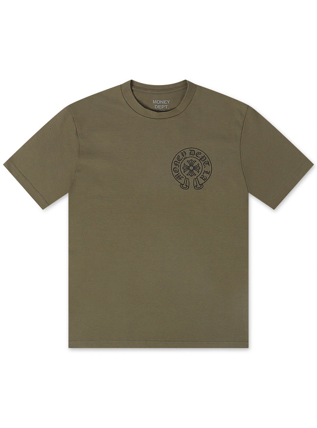 Money Dept. Vintage Old English Tee - Olive/Black