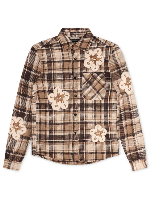 Roku Studio Tear Drip Heavy Flannel - Brown Khaki