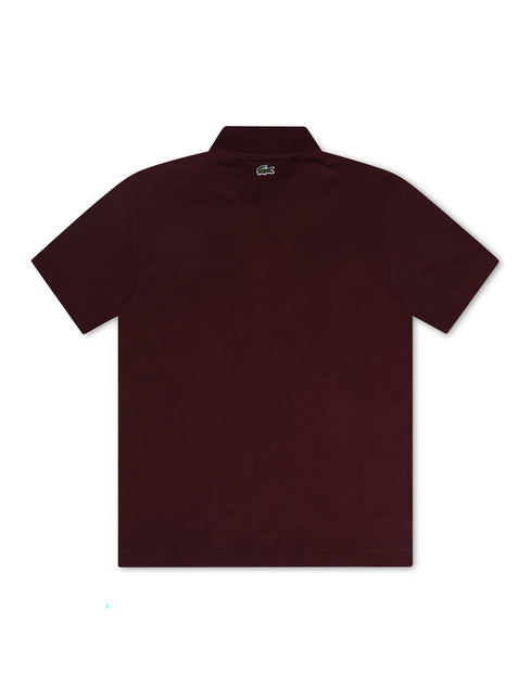 Lacoste Signature Print Polo Shirt - Bordeaux