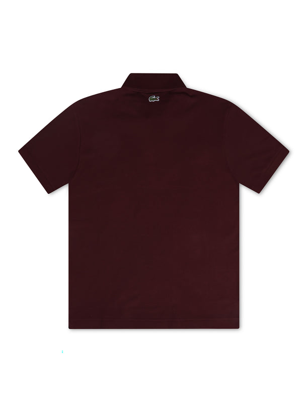 Lacoste Signature Print Polo Shirt - Bordeaux