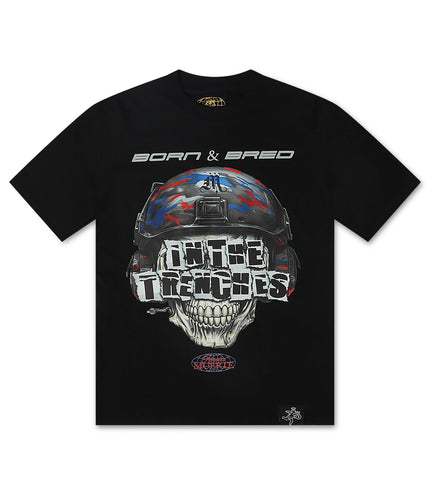 Hasta Muerte AJ4 Trench Skull Tee - Black