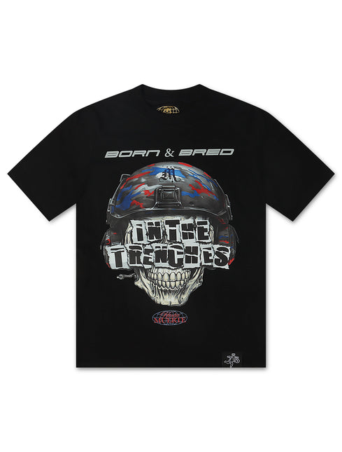 Hasta Muerte AJ4 Trench Skull Tee - Black