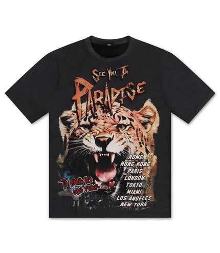 Jordan Craig Paradise Cheetah Tee - Black - Denim Exchange 