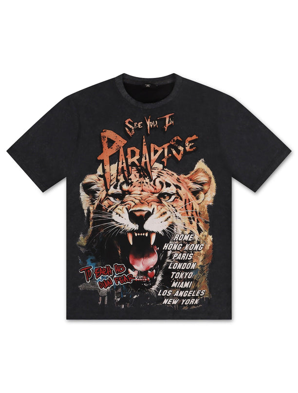 Jordan Craig Paradise Cheetah Tee - Black - Denim Exchange 