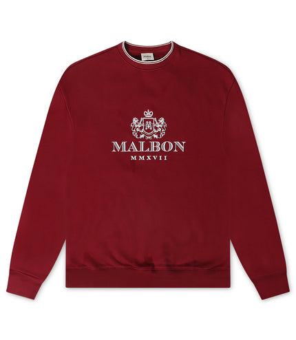 Malbon Monarch Crewneck - Red Mahogany